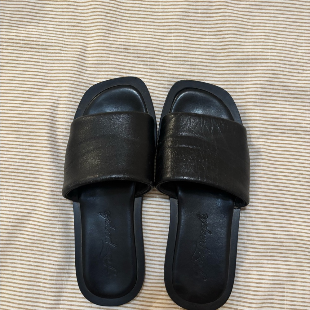 Free People Black Slide Sandals